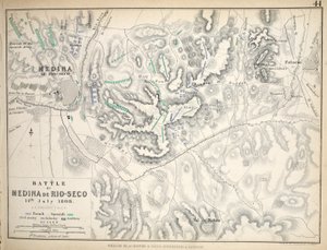 Carte de la Bataille de Medina de Rio-Seco, publiée par William Blackwood et Sons, Édimbourg et Londres, 1848 - Alexander Keith Johnston